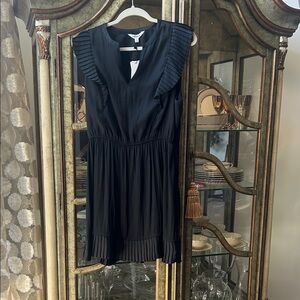 Steve Madden Black Mini Dress with Pleated Accents